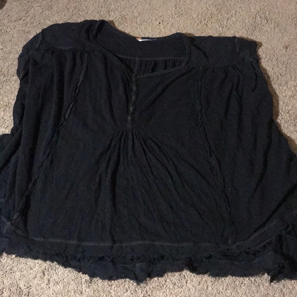free people shirt sleeve black shirt